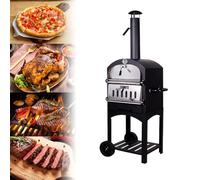 Forno a legna per pizza, per esterni, con 2 ruote rimovibili, 30,5 cm, per barbecue, campeggio, cucina, feste
