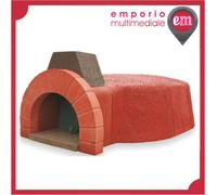 FORNO A LEGNA REFRATTARIO PREFABBRICATO 100X140 CM PER PIZZA PANE DOLCI COMPLETO [EEK: Conforme]