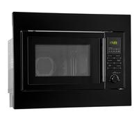 Forno a microonde da incasso Bomann® 3in1 con grill e aria calda | Camera di cottura da 25 l | 10 programmi automatici | Griglia e piatto girevole (26 cm) | MWG 2216 H EB nero opaco