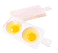 Forno a microonde Forno a Vapore perUova, Plastica 2 Slot Doppio Cuocitore perUova Bollire a Vapore Bracconiere Fornello daCucina Gadget daCucina perCucina, Bianco