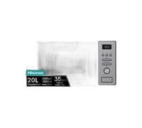 Hisense BIM320G41X - Microonde integrabile, 1000 W, 20 l, altezza 38,8 cm x larghezza 59,5 cm, colore inox, 5 livelli di potenza, 15 programmi preimpostati, Grill Combo, Scongelare per tempo o peso