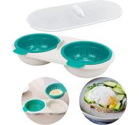 Forno a microonde Uova in camicia Coppa Fornello a vapore Design ad alta capacità Pentole Cestello di drenaggio Caldaia Forni BPA Colazione Cottura Cucina Al Vapore Uovo in camicia Gadget