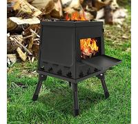 Forno a tenda in acciaio al carbonio, stufa a legna portatile per campeggio, pesca all'aperto e sul ghiaccio, mini forno da officina per tenda e alloggio, efficiente e compatto per viaggiare