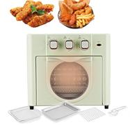 Forno ad Aria Calda da 18 Litri, Forno Multifunzione Domestico con Padella, teglia, griglia, pinze, 3 manopole meccaniche, Timer da 60 Minuti, 100℃-210℃, per Grigliare, cuocere al Forno e arrostire