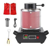 Forno Automatico per la Fusione dell'Oro, Fonderia Digitale per Metalli 1150 ℃ /2102 ℉ 1500 W con Protezione in Rete, per Gioielli Argento Rame Alluminio red 2kg