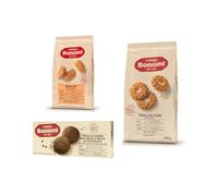 Forno Bonomi - Kit Colazione: Bonjoy Mini Classico 200g + Frollini Fiori 750g + Frolle al Cacao con Gocce di Cioccolato 2x150g