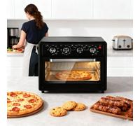 Forno Combinato Con Tostapane E Friggitrice Ad Aria Multifunzione Compatta, Grande Capacità Da 25 L, Frittura Sana Senza Olio, Con Protezione Dal Surriscaldamento, Temperatura E Tempo Regolabil black
