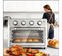 Forno Combinato Con Tostapane E Friggitrice Ad Aria Multifunzione Compatta, Grande Capacità Da 25 L, Frittura Sana Senza Olio, Con Protezione Dal Surriscaldamento, Temperatura E Tempo Regolabi silver