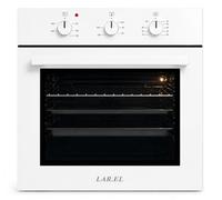 Forno da Incasso BIANCO LAR.EL 60 cm Elettrico Ventilato Turbo 5 Funzioni con Termostato Timer Meccanico Luce Interna Doppio Vetro Leccarda e Griglia