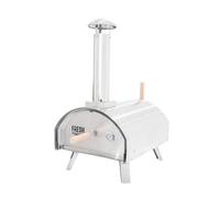 Forno da tavolo per pizza all'aperto 35cm doppia parete Extra Large Termometro incorporato Multi-Fuel Legno Carbone Pellet Autentiche pizze cotte su pietra 600°C Acciaio inossidabile Pala inclusa