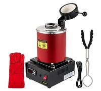 Forno di fusione del metallo 1/3KG con schermo di visualizzazione a LED Strumenti for la creazione di gioielli Kit forno for crogiolo in argento oro prezioso,Struttura Robusta(3KG Crucible 1Die)