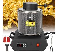 Forno di Fusione Elettrico Automatico, Forno di Fusione Dell'oro 1150℃ /2102 ℉ Forno di Fusione Digitale Colata Macchina Raffinazione Metalli Preziosi Oro Argento Stagno Alluminio,Black-220V-3kg