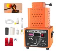 Forno di fusione, forno di fusione a media frequenza da 5000 W, macchina per fusione di metalli digitale aggiornata 1600 ℃/2912 ℉ con crogiolo di grafite da 1/2/3 kg, per la raffinazione dei