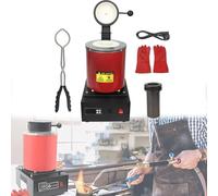 Forno di fusione, forno di fusione dell'oro da 1500 W, macchina per fusione di metalli digitale da 1150 ℃ / 2102 ℉, kit di fusione di metalli con crogiolo di grafite per fusione di rottami,