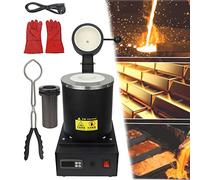 Forno di Fusione, Forno di Fusione dell'oro, Forno di Fusione Elettrico Digitale da 1750 W 2000 °F con crogiolo di Grafite per rottami fusi, Argento, Oro, Rame, Forno di Fusione per la Raffi