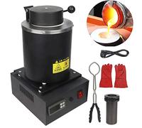 Forno di fusione, forno di fusione elettrico automatico, forno di fusione dell'oro 1150 ℃ / 2102 ℉, forno di fusione digitale, kit di fusione di metalli con crogiolo di grafite per rottami f