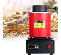 Forno di fusione, forno di fusione elettrico digitale con crogiolo in grafite 1150°C/2102°F per la lavorazione di oro, argento sterling, rame puro e alluminio, rosso-110V-2kg