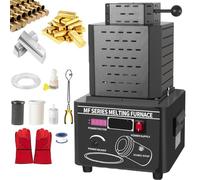 Forno di fusione, kit per fusione di metalli, forno elettrico per fusione dell'oro da 5000 W, forno digitale per fusione di metalli aggiornato a 1600 °C/2912 °F con crogiolo di grafite da 1/