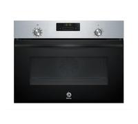 Balay - Forno compatto multifunzione, altezza 45 cm, controllo comfort, Aqualisis, comandi nascosti, vetro nero, 3CB4130X3