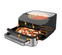 Cecotec Forno Elettrico per Pizza 7L Pizza&Fry 7000. 2200W, Pizze da 13 pollici, Touch screen, 8 programmi, Temperatura regolabile 40-230ºC, Pietra per Pizza, Resistenze Superiore e Inferiore