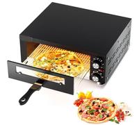 Forno Elettrico for Pizza, Forno for Pizza Da Appoggio Da 1100 W,Timer 60 Minuti E Regolazione Della Temperatura 50~300 ℃,Forno for Pizza Su Entrambi I Lati,Facile Da Pulire for La Casa Del Ristorante