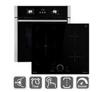 Forno elettrico incasso 60cm + piano cottura induzione da 59cm, timer, inox [EEK: A+]