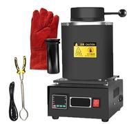 Forno Elettrico Per La Fusione Dell'oro, Macchina Per La Fusione Digitale Dei Metalli A 2102 ℉ Per La Fusione Di Rottami, La Raffinazione Di Oro, Argento, Rame, Kit Per La Fusione(Black,3KG)