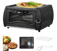 Forno elettrico per pizza con calore a convezione, cottura uniforme, vassoio antiaderente, design compatto da banco per pizze fatte in casa e altro ancora
