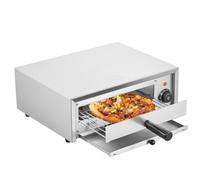 VEVOR Forno Elettrico per Pizza da Banco 12 Pollici 1500 W, Intervallo Temperatura 50-350 ℃, Struttura in Acciaio Inossidabile Vassoio Briciole Facile da Pulire, Adatto per Uso Commerciale Domestico