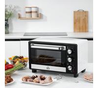 Forno Elettrico Ventilato 1400W 16L con Temperatura Regolabile Max 230°, Fornetto Elettrico con 3 Metodi di Cottura, Timer 60 min, Vassoio, Griglia, Teglia, Manico per Teglia, Bianco Description:Vuoi