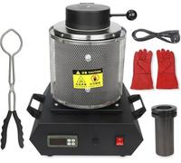 Forno Fusorio Elettrico Dell'oro da 1600 W, Macchina del Forno Fusorio Digitale, Pinze Elettriche del Forno Fusorio con Protezione della Maglia E Crogiolo di Grafite (Dimensioni: 1 kg, Black, 3kg