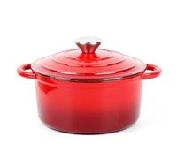 Forno in ghisa smaltata con coperchio - Pentola in antiaderente for la preparazione del pane, zuppa di noodle, cottura, pentole smaltate(Red)