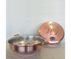 Forno in rame con termometro Idea Ø40xh27 cm ideale per cucinare pizze focacce primi e secondi piatti, risparmio energetico enorme basta una fiammella rame