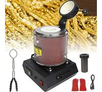 Forno Me Oro 1800w Forno Digitale Me Macchina 1150 °c Forno Me Digitale Elettrico Macchina per La Fusione Raffinazione Metalli Preziosi Fonde Oro Argento Stagno Alluminio, Red, 2kg
