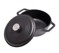 Forno Olandese Induzione Ghisa Stagionata 25cm, Pentola 3,8L Senza PTFE e PFOA