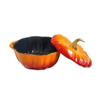 Forno olandese per zucca Pentola in ghisa smaltata a forma di zucca, materiale sano, facile da pulire, pentola antiaderente for zuppa, utensili cucina(Diameter 18cm C)
