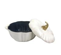 Forno olandese per zucca Pentola piccola in smalto a forma di zucca, superficie interna nera, pentole for zuppe, utensili da cucina for stufati, pentola affidabile, 18 cm