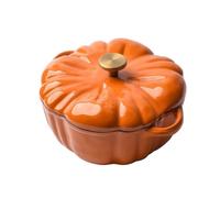 Forno olandese smaltato a forma di zucca con coperchio - Casseruola antiaderente creativa, pentola da cucina universale riscaldante(21 * 12 * 8cm)