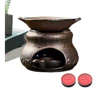 Forno per aromaterapia, in ceramica, set di vasi per incenso con 2 candele, diffusore in ceramica decorativo sicuro per casa, ufficio, scrivania, camera da letto, meditazione, relax