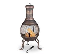 Forno per giardino Braciere vintage Stufa a legna 89 cm Acciaio Forno da esterno