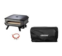 Forno per Pizza a Gas 13' Fino a 450° 34x34 cm con Pietra Refrattaria e Copertura