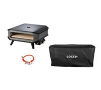 Forno per Pizza a Gas 17' Fino a 450° 42,5x42,5 cm con Pietra Refrattaria e Copertura