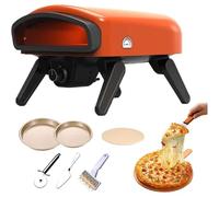 Forno per pizza a gas con pietra rotante a 360° e bruciatore booster, forno portatile a propano da cucina all'aperto