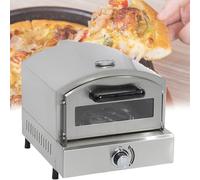 Forno per pizza a gas da banco, fornello per pizza da esterno in acciaio inox, temperatura regolabile, con pietra per pizza, temperatura uniforme a 360°, macchina per pizza commerciale, per bistecche