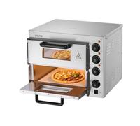 VEVOR Forno Elettrico per Pizza 14 Pollici Forno Elettrico 2 Ripiani per Pizza in Acciaio Inox con Pietra di Pizza Pizzaiolo Multiuso, Forno per Pizza per Interni Ristorante Cottura Casa Cucina