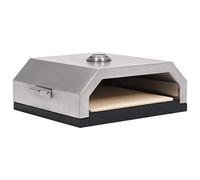 Forno per pizza con pietra in ceramica e indicatore di temperatura per barbecue a gas e carbone, mini forno in acciaio inox per pavimenti croccanti, torte fiamme, calzone, pane e feste in giardino