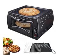 Forno per pizza da banco da 15 litri con finestra visibile, forno elettrico per pizza con controllo della temperatura da 122°F a 752°F, macchina per pizza commerciale da interno per frittata, pane,