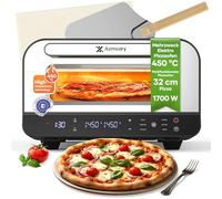 Forno per pizza elettrico - 6 programmi, 1700 W, temperatura massima 450 °C, ideale per pizze da 32 cm - 5 in 1: pizza, grill, mantenimento caldo, cottura e pasticceria