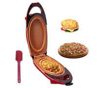 Forno per pizza elettrico, 800 W, forno per pizza, dispositivo multifunzione per la colazione, macchina per frittata elettrica, padella per frittata, piastra di cottura antiaderente double face