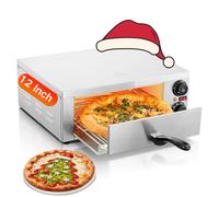 Forno per Pizza Elettrico da Incasso, Forno Pizza da Banco 12 Pollici con Temperatura Massima di 350°C, Macchina per Pizza con Timer e Allarme, in Acciaio Inossidabile